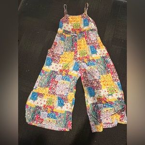 Flowery Jumpsuit with Flare Bottoms XL